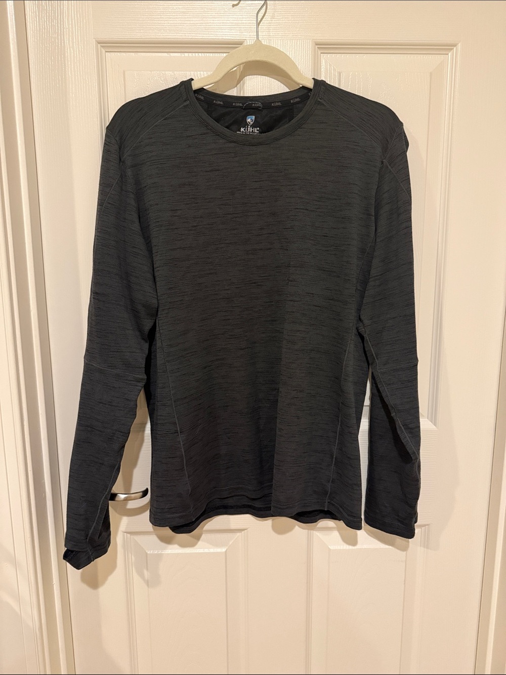 Kuhl Men's Long Sleeve Crew in Charcoal Black